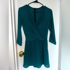 Bershka Teal Wrap Jumpsuit shorts